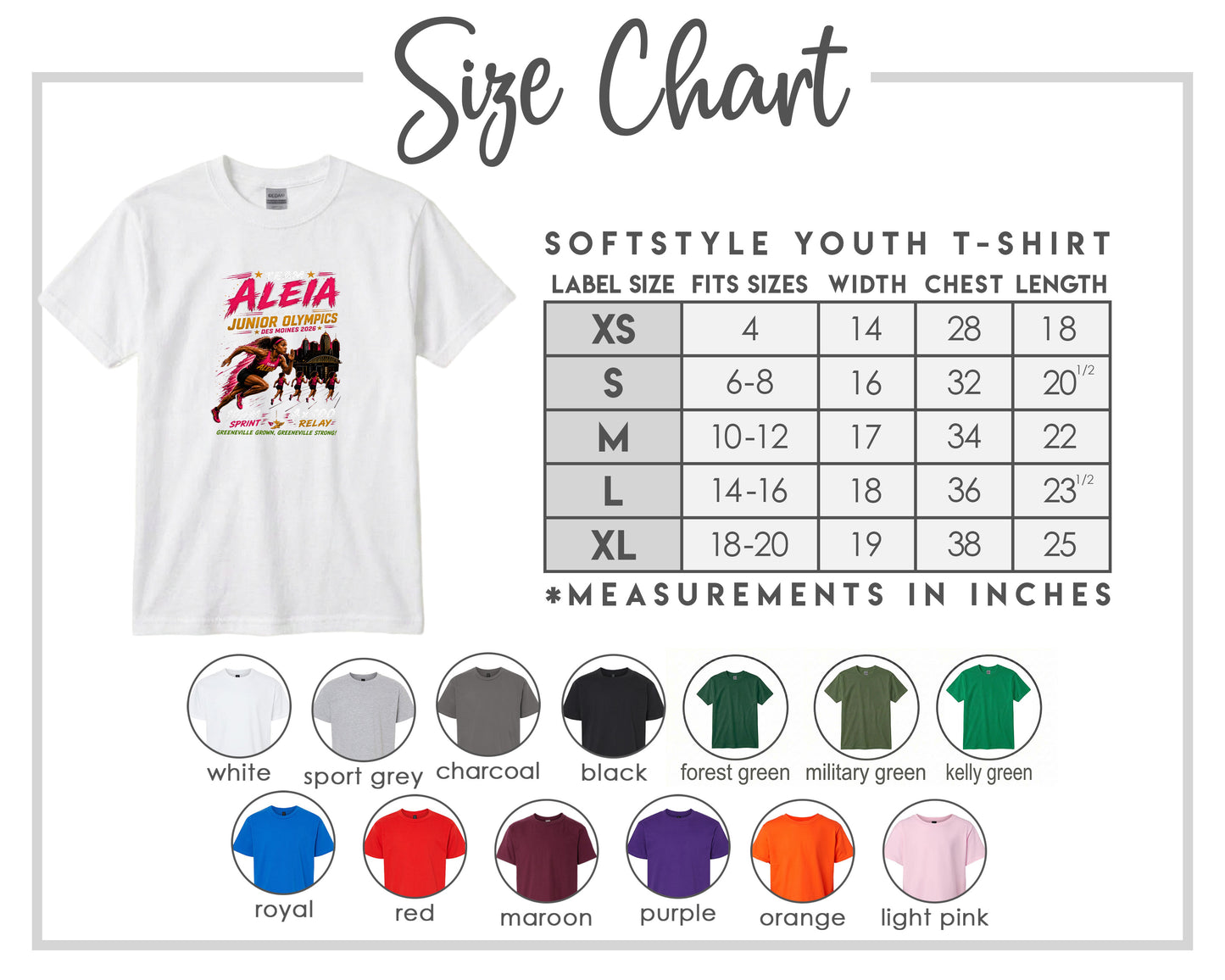 YOUTH Team Aleia Full Chest Logo T Shirt | Hoodie | Long Sleeve | Sweatshirt | Crew Neck | Tank Top