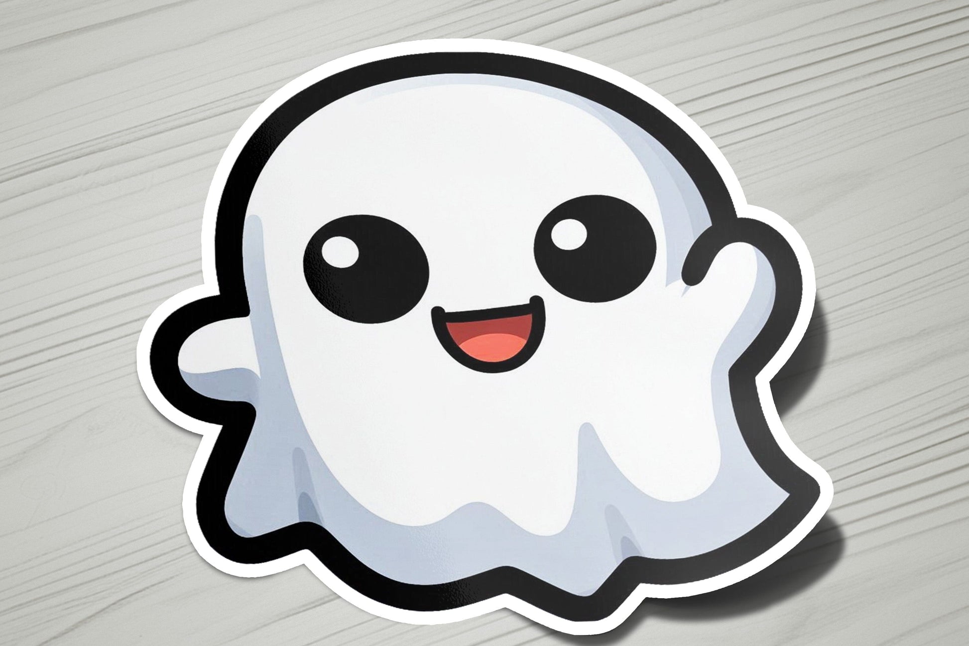 a sticker with a ghost face on it