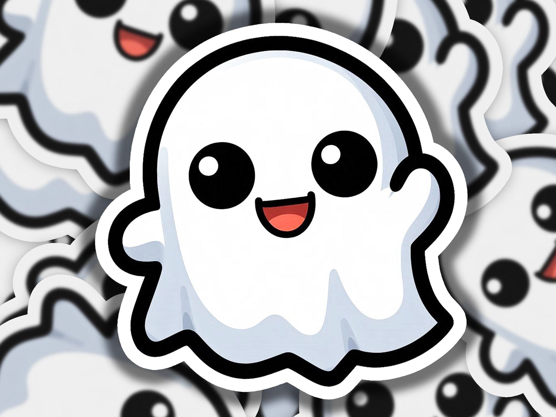 a group of ghost stickers sitting on top of each other