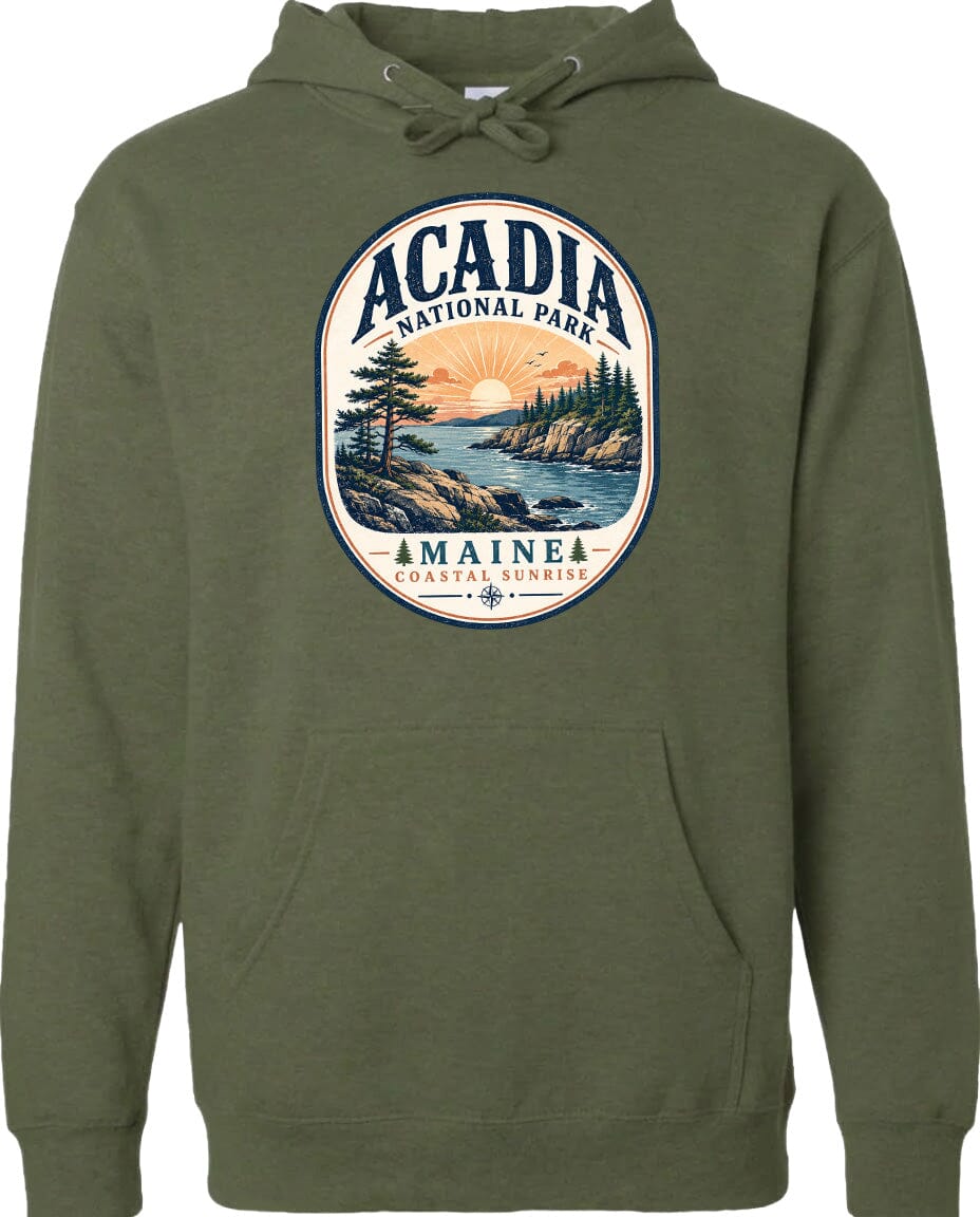 ADULT Acadia National Park Badge Chest Logo T Shirt | Hoodie | Long Sleeve | Sweatshirt | Crew Neck | Tank Top 2 Fiesta Doodle waterproof vinyl sticker. dishwasher safe outdoor sticker.