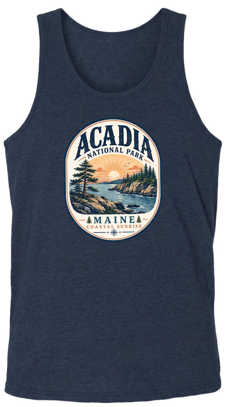 ADULT Acadia National Park Badge Chest Logo T Shirt | Hoodie | Long Sleeve | Sweatshirt | Crew Neck | Tank Top 2 Fiesta Doodle waterproof vinyl sticker. dishwasher safe outdoor sticker.