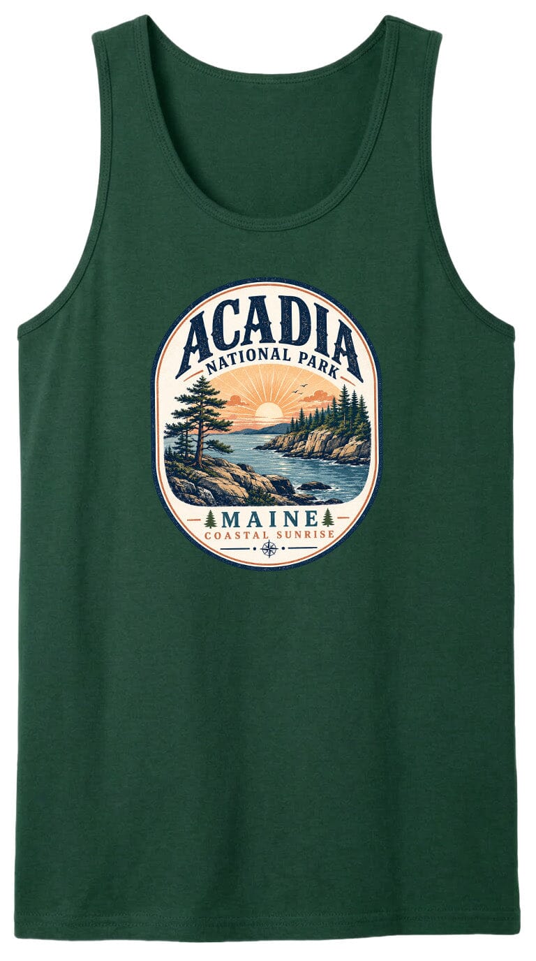 ADULT Acadia National Park Badge Chest Logo T Shirt | Hoodie | Long Sleeve | Sweatshirt | Crew Neck | Tank Top 2 Fiesta Doodle waterproof vinyl sticker. dishwasher safe outdoor sticker.