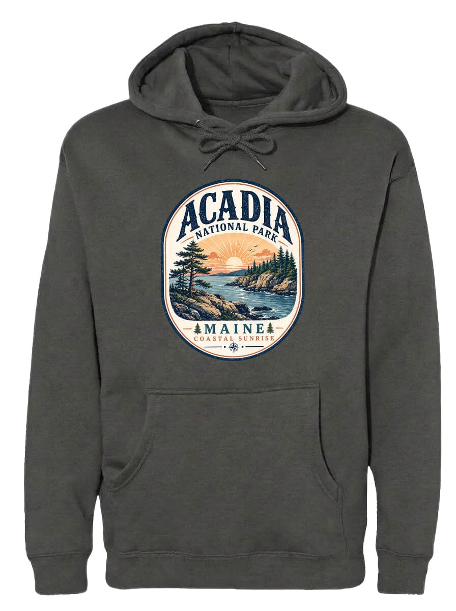 ADULT Acadia National Park Badge Chest Logo T Shirt | Hoodie | Long Sleeve | Sweatshirt | Crew Neck | Tank Top 2 Fiesta Doodle waterproof vinyl sticker. dishwasher safe outdoor sticker.