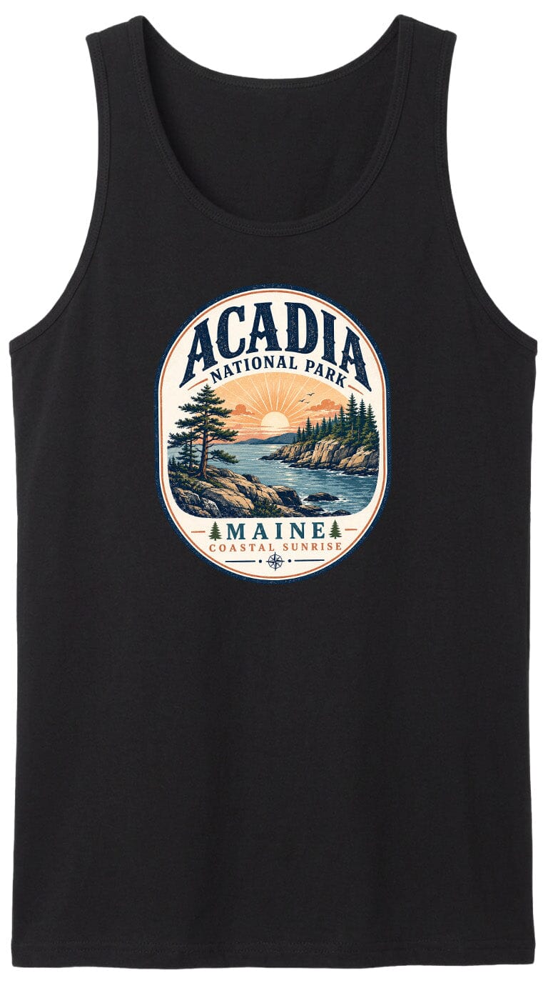 ADULT Acadia National Park Badge Chest Logo T Shirt | Hoodie | Long Sleeve | Sweatshirt | Crew Neck | Tank Top 2 Fiesta Doodle waterproof vinyl sticker. dishwasher safe outdoor sticker.