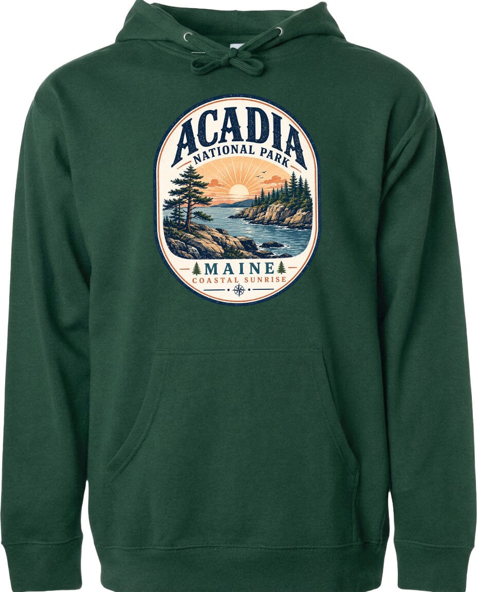 ADULT Acadia National Park Badge Chest Logo T Shirt | Hoodie | Long Sleeve | Sweatshirt | Crew Neck | Tank Top 2 Fiesta Doodle waterproof vinyl sticker. dishwasher safe outdoor sticker.