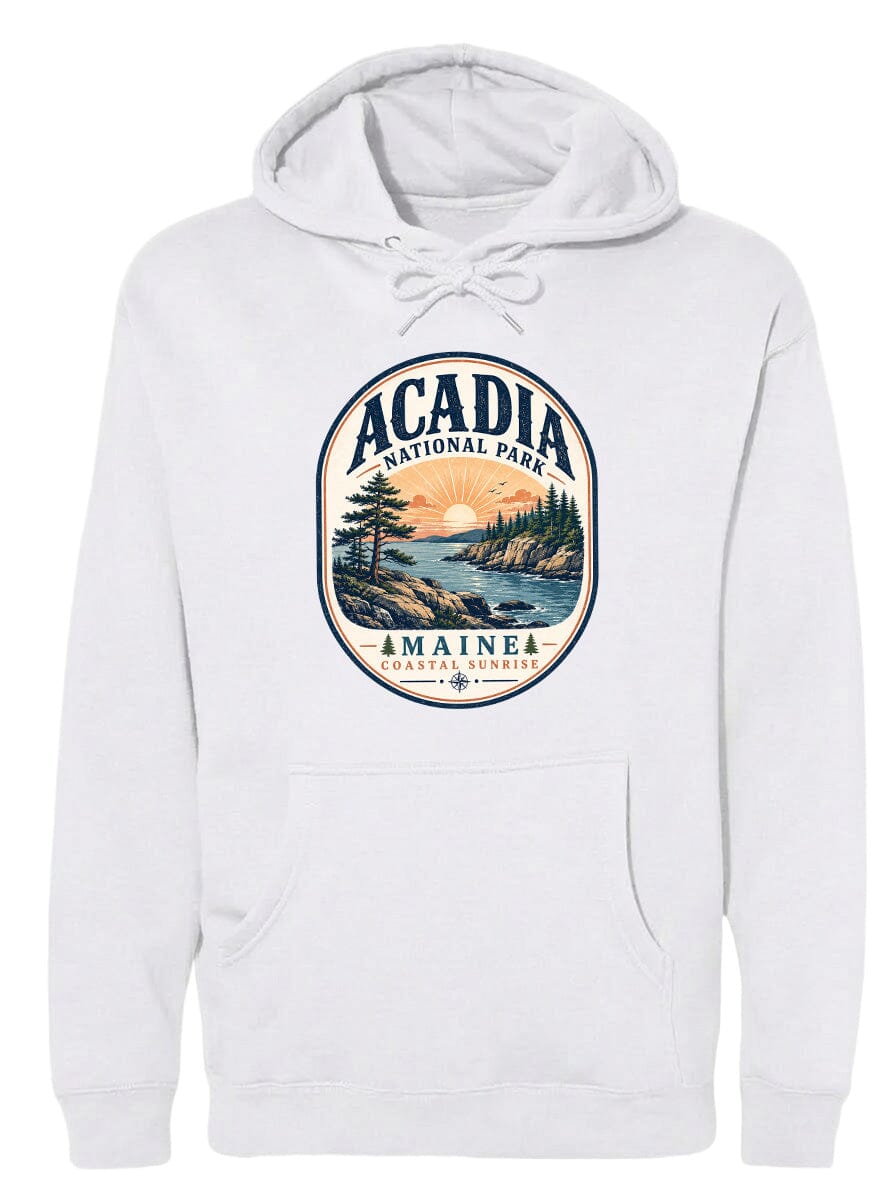 ADULT Acadia National Park Badge Chest Logo T Shirt | Hoodie | Long Sleeve | Sweatshirt | Crew Neck | Tank Top 2 Fiesta Doodle waterproof vinyl sticker. dishwasher safe outdoor sticker.