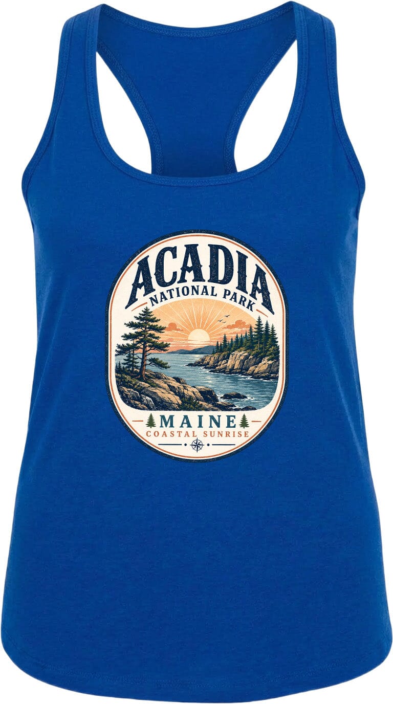 ADULT Acadia National Park Badge Chest Logo T Shirt | Hoodie | Long Sleeve | Sweatshirt | Crew Neck | Tank Top 2 Fiesta Doodle waterproof vinyl sticker. dishwasher safe outdoor sticker.
