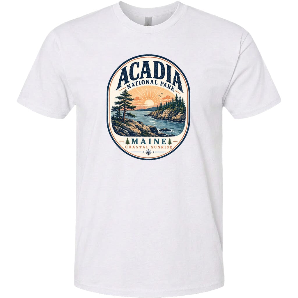 ADULT Acadia National Park Badge Chest Logo T Shirt | Hoodie | Long Sleeve | Sweatshirt | Crew Neck | Tank Top 2 Fiesta Doodle waterproof vinyl sticker. dishwasher safe outdoor sticker.