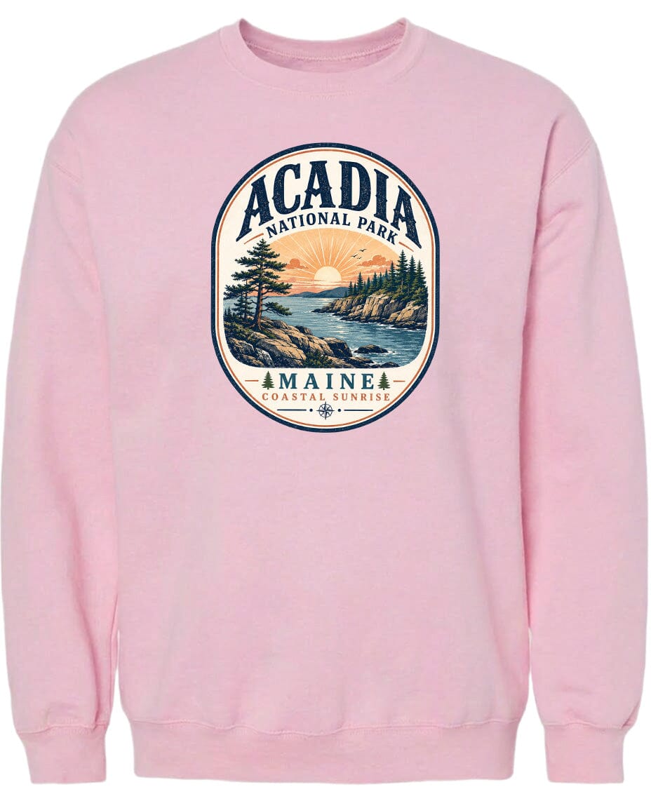 ADULT Acadia National Park Badge Chest Logo T Shirt | Hoodie | Long Sleeve | Sweatshirt | Crew Neck | Tank Top 2 Fiesta Doodle waterproof vinyl sticker. dishwasher safe outdoor sticker.