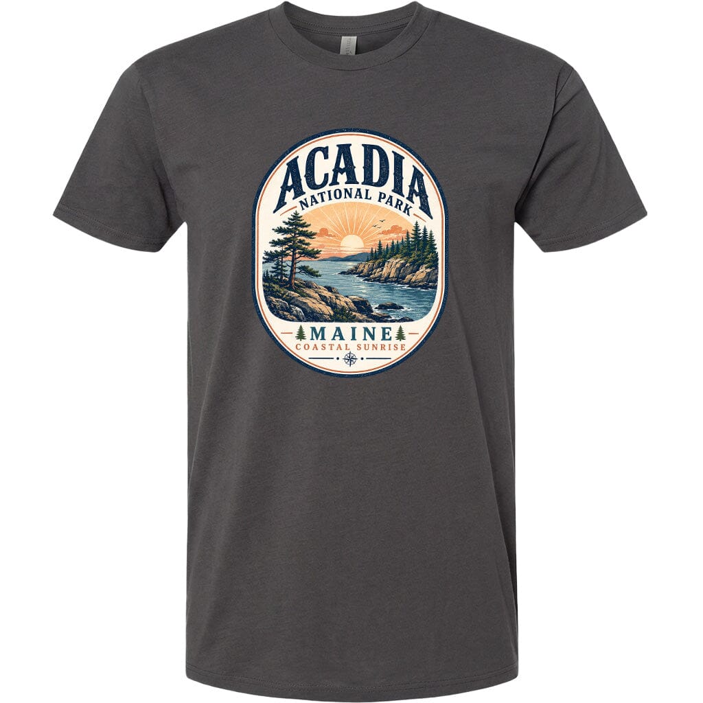 ADULT Acadia National Park Badge Chest Logo T Shirt | Hoodie | Long Sleeve | Sweatshirt | Crew Neck | Tank Top 2 Fiesta Doodle waterproof vinyl sticker. dishwasher safe outdoor sticker.