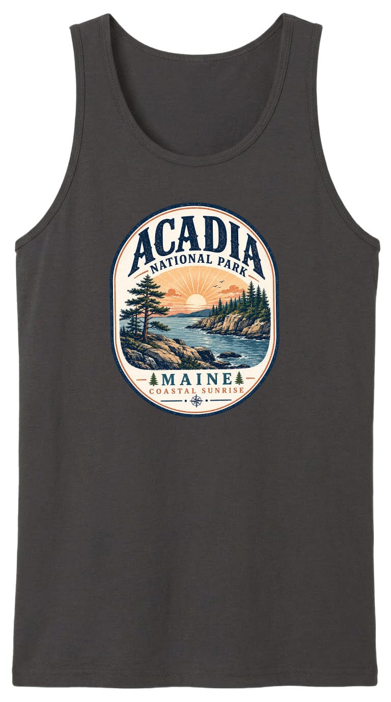 ADULT Acadia National Park Badge Chest Logo T Shirt | Hoodie | Long Sleeve | Sweatshirt | Crew Neck | Tank Top 2 Fiesta Doodle waterproof vinyl sticker. dishwasher safe outdoor sticker.