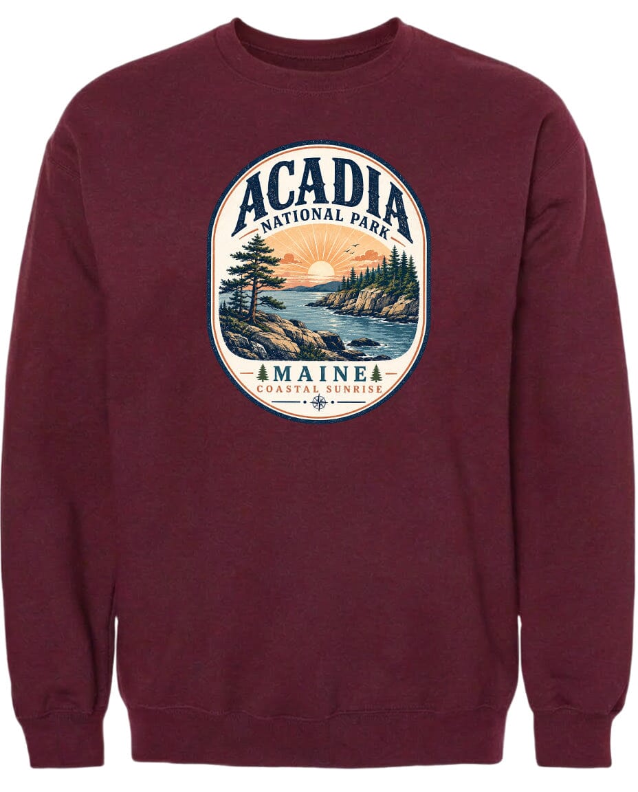 ADULT Acadia National Park Badge Chest Logo T Shirt | Hoodie | Long Sleeve | Sweatshirt | Crew Neck | Tank Top 2 Fiesta Doodle waterproof vinyl sticker. dishwasher safe outdoor sticker.