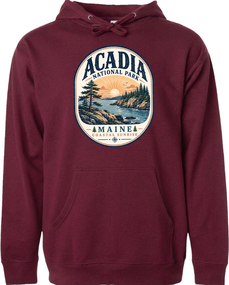 ADULT Acadia National Park Badge Chest Logo T Shirt | Hoodie | Long Sleeve | Sweatshirt | Crew Neck | Tank Top 2 Fiesta Doodle waterproof vinyl sticker. dishwasher safe outdoor sticker.