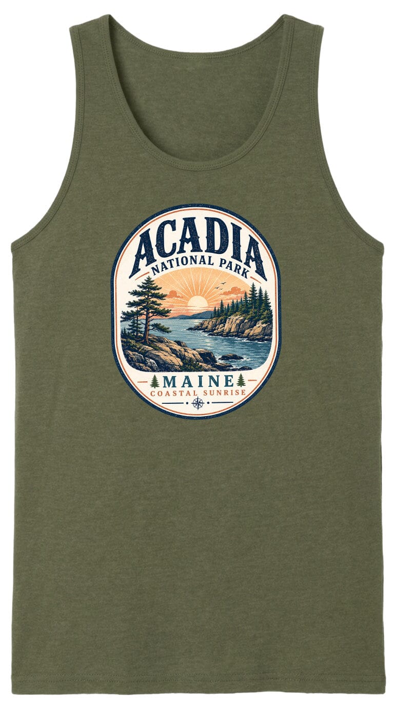 ADULT Acadia National Park Badge Chest Logo T Shirt | Hoodie | Long Sleeve | Sweatshirt | Crew Neck | Tank Top 2 Fiesta Doodle waterproof vinyl sticker. dishwasher safe outdoor sticker.
