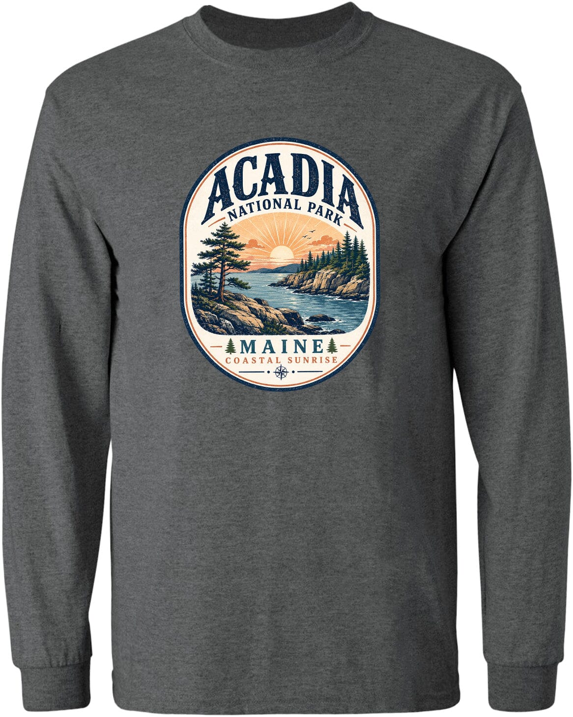 ADULT Acadia National Park Badge Chest Logo T Shirt | Hoodie | Long Sleeve | Sweatshirt | Crew Neck | Tank Top 2 Fiesta Doodle waterproof vinyl sticker. dishwasher safe outdoor sticker.