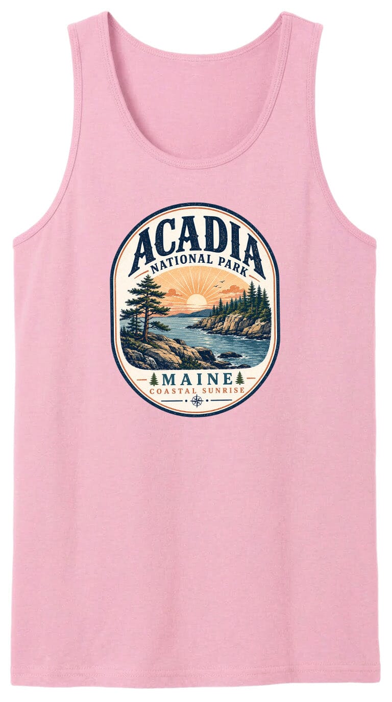 ADULT Acadia National Park Badge Chest Logo T Shirt | Hoodie | Long Sleeve | Sweatshirt | Crew Neck | Tank Top 2 Fiesta Doodle waterproof vinyl sticker. dishwasher safe outdoor sticker.