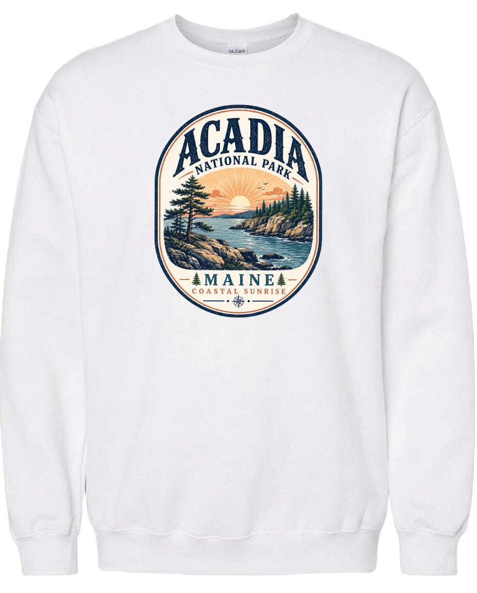 ADULT Acadia National Park Badge Chest Logo T Shirt | Hoodie | Long Sleeve | Sweatshirt | Crew Neck | Tank Top 2 Fiesta Doodle waterproof vinyl sticker. dishwasher safe outdoor sticker.