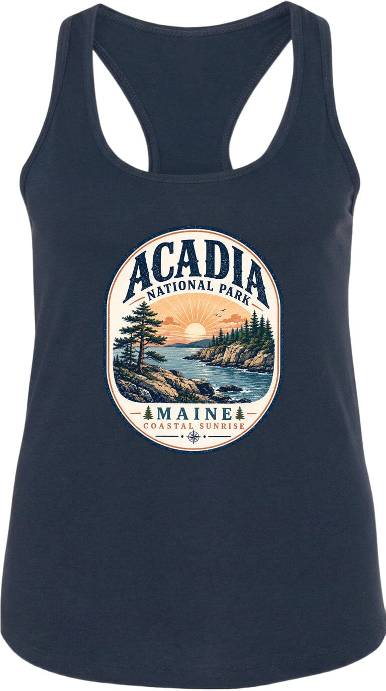 ADULT Acadia National Park Badge Chest Logo T Shirt | Hoodie | Long Sleeve | Sweatshirt | Crew Neck | Tank Top 2 Fiesta Doodle waterproof vinyl sticker. dishwasher safe outdoor sticker.