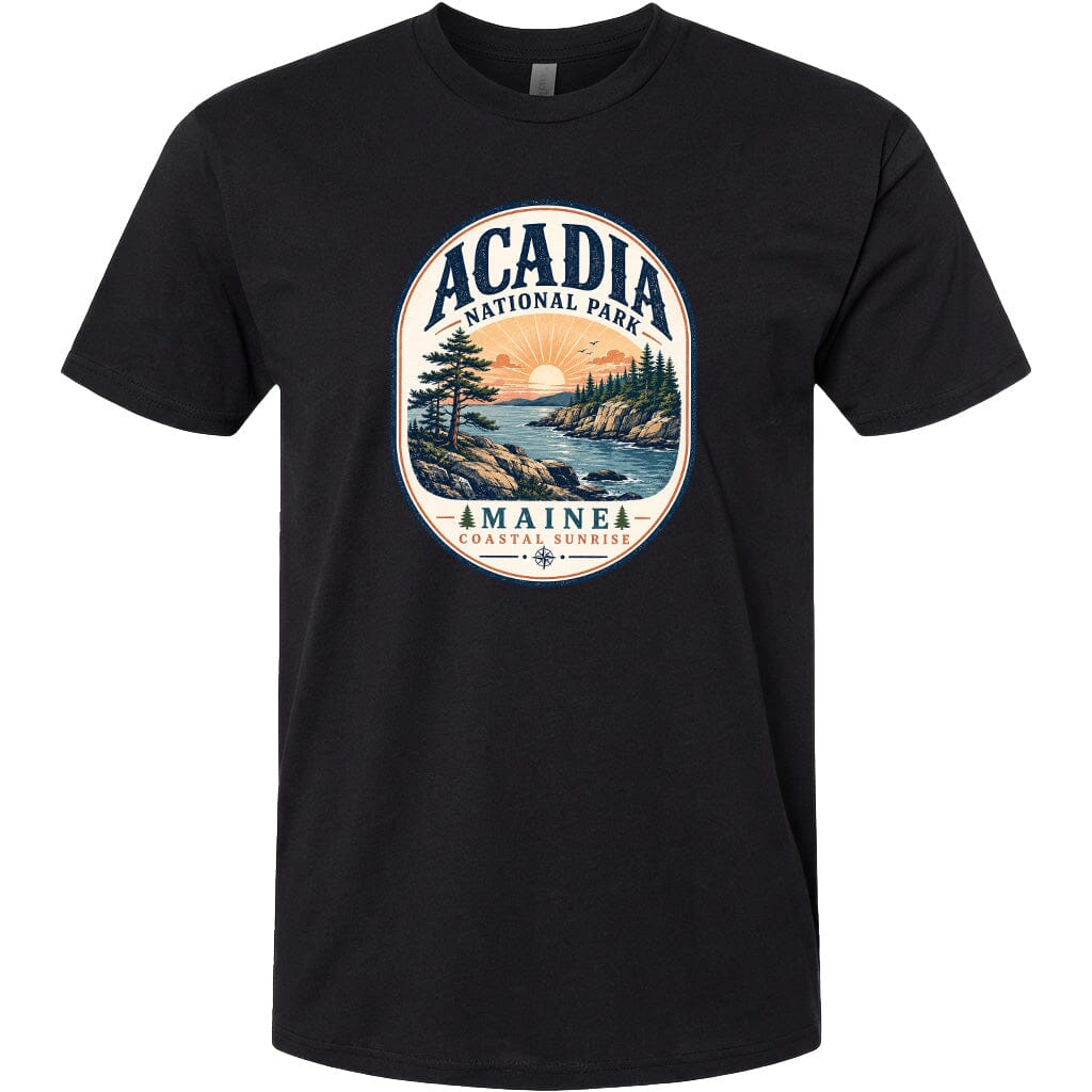 ADULT Acadia National Park Badge Chest Logo T Shirt | Hoodie | Long Sleeve | Sweatshirt | Crew Neck | Tank Top 2 Fiesta Doodle waterproof vinyl sticker. dishwasher safe outdoor sticker.