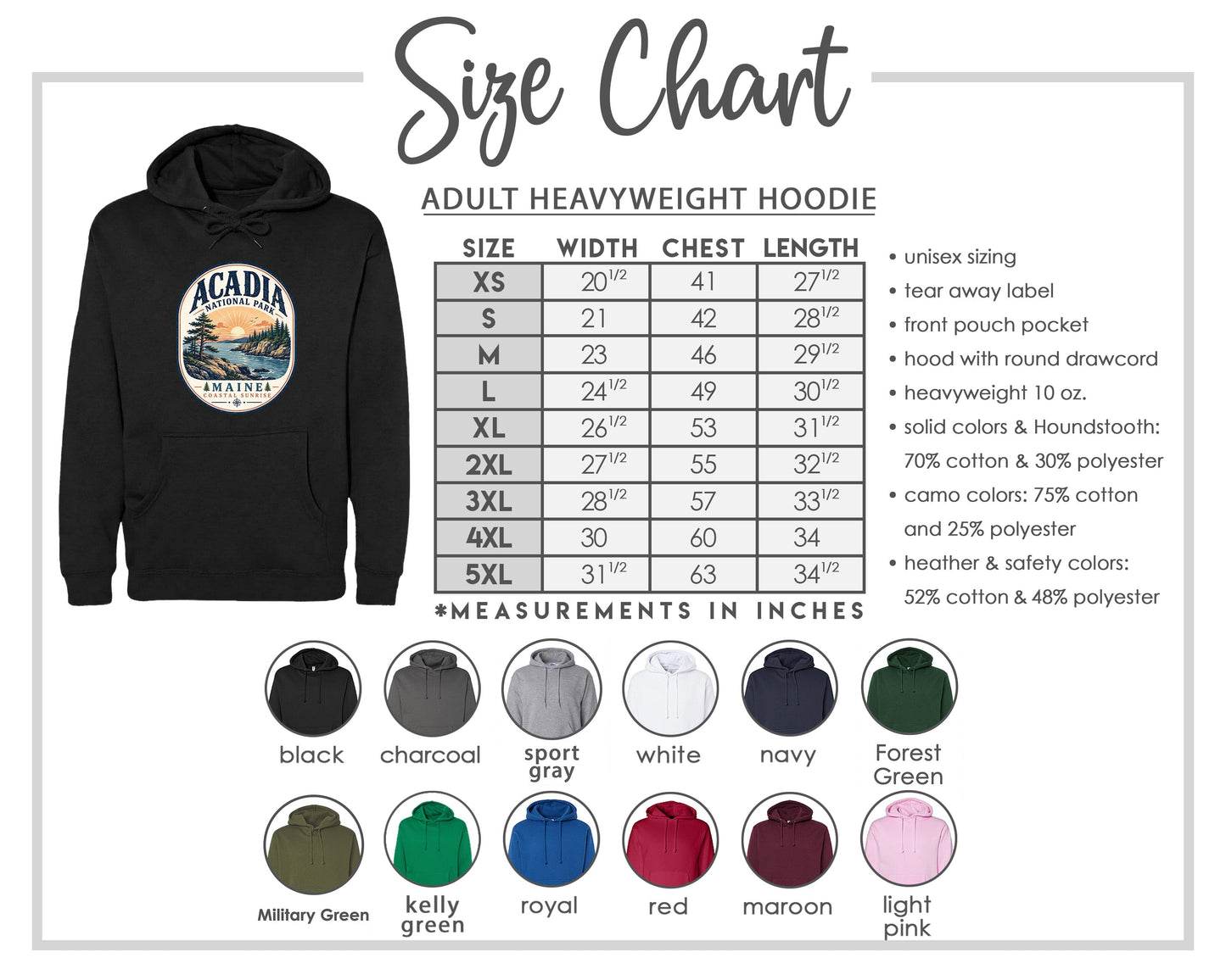 ADULT Acadia National Park Badge Chest Logo T Shirt | Hoodie | Long Sleeve | Sweatshirt | Crew Neck | Tank Top 2 Fiesta Doodle waterproof vinyl sticker. dishwasher safe outdoor sticker.