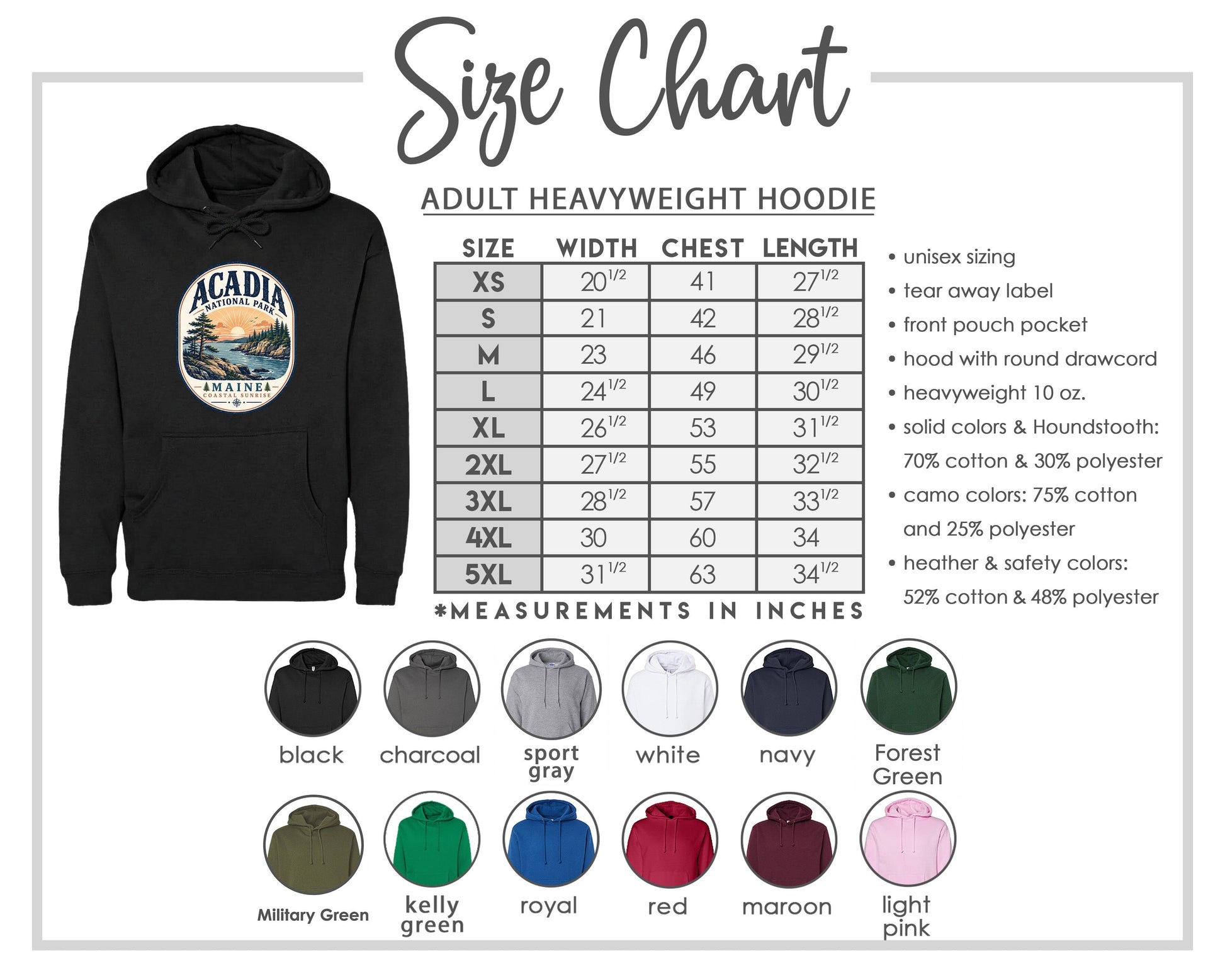 ADULT Acadia National Park Badge Chest Logo T Shirt | Hoodie | Long Sleeve | Sweatshirt | Crew Neck | Tank Top 2 Fiesta Doodle waterproof vinyl sticker. dishwasher safe outdoor sticker.