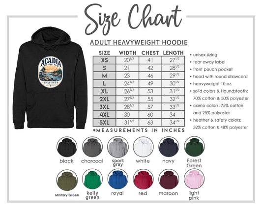 ADULT Acadia National Park Badge Chest Logo T Shirt | Hoodie | Long Sleeve | Sweatshirt | Crew Neck | Tank Top 2 Fiesta Doodle waterproof vinyl sticker. dishwasher safe outdoor sticker.