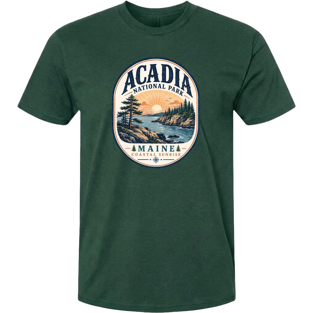 ADULT Acadia National Park Badge Chest Logo T Shirt | Hoodie | Long Sleeve | Sweatshirt | Crew Neck | Tank Top 2 Fiesta Doodle waterproof vinyl sticker. dishwasher safe outdoor sticker.