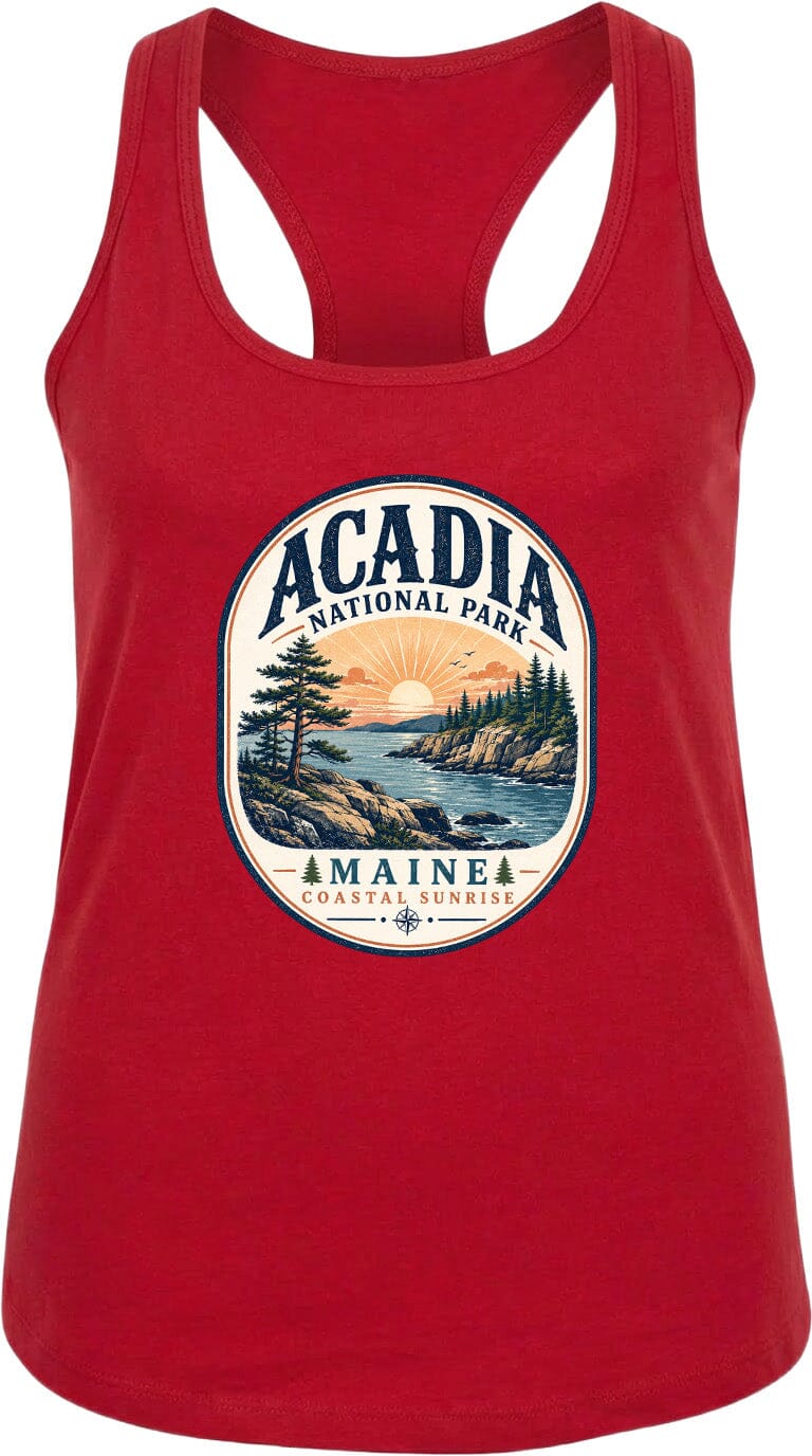 ADULT Acadia National Park Badge Chest Logo T Shirt | Hoodie | Long Sleeve | Sweatshirt | Crew Neck | Tank Top 2 Fiesta Doodle waterproof vinyl sticker. dishwasher safe outdoor sticker.