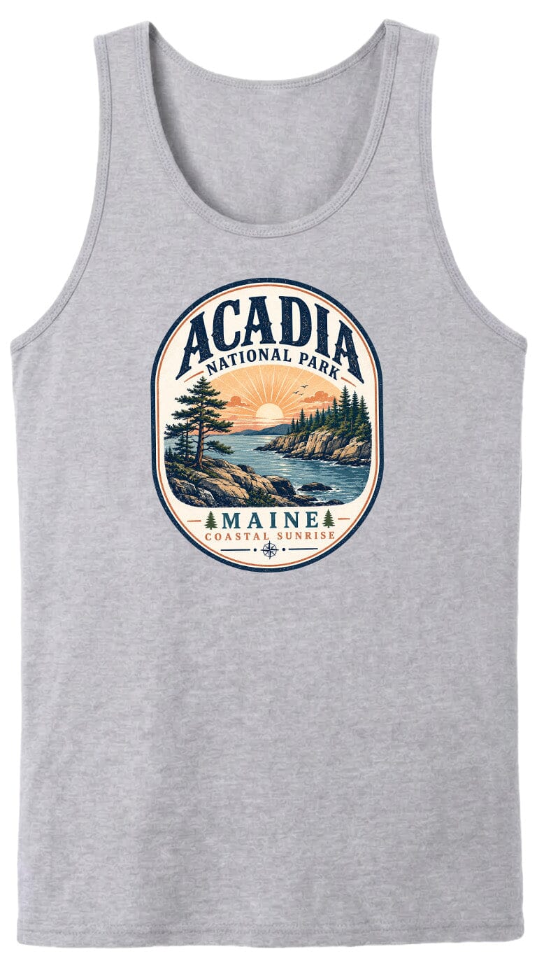ADULT Acadia National Park Badge Chest Logo T Shirt | Hoodie | Long Sleeve | Sweatshirt | Crew Neck | Tank Top 2 Fiesta Doodle waterproof vinyl sticker. dishwasher safe outdoor sticker.