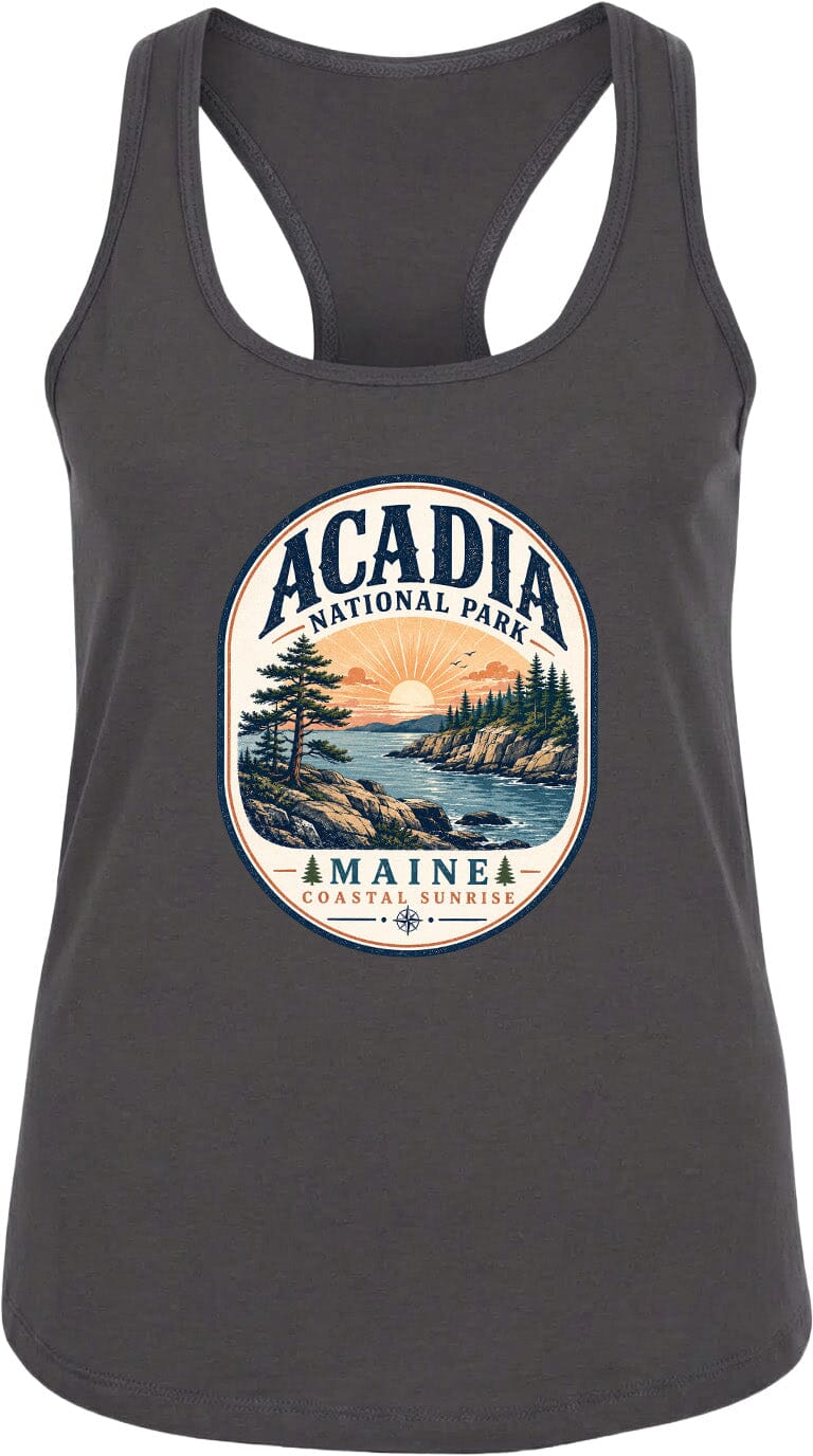 ADULT Acadia National Park Badge Chest Logo T Shirt | Hoodie | Long Sleeve | Sweatshirt | Crew Neck | Tank Top 2 Fiesta Doodle waterproof vinyl sticker. dishwasher safe outdoor sticker.