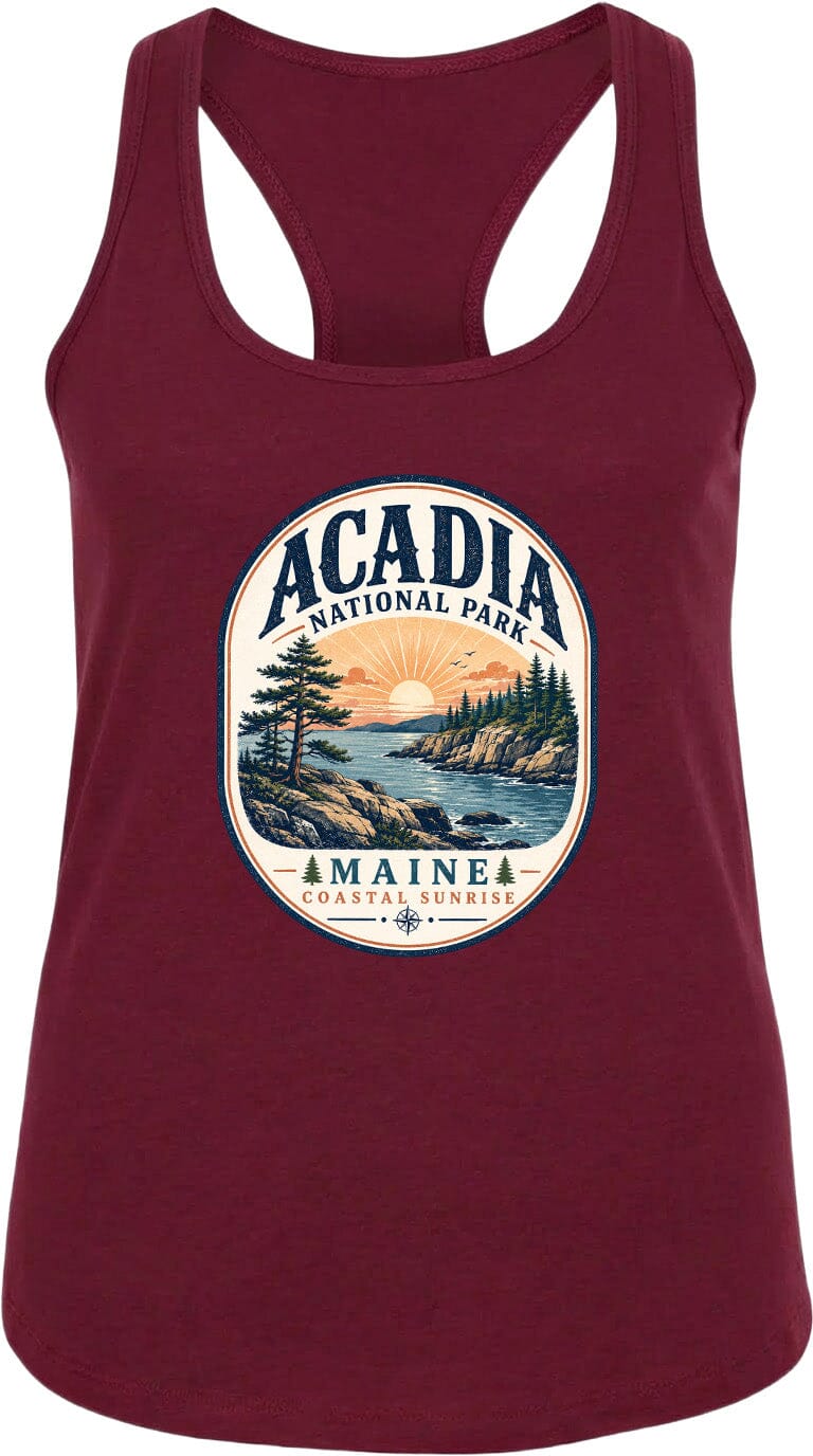 ADULT Acadia National Park Badge Chest Logo T Shirt | Hoodie | Long Sleeve | Sweatshirt | Crew Neck | Tank Top 2 Fiesta Doodle waterproof vinyl sticker. dishwasher safe outdoor sticker.