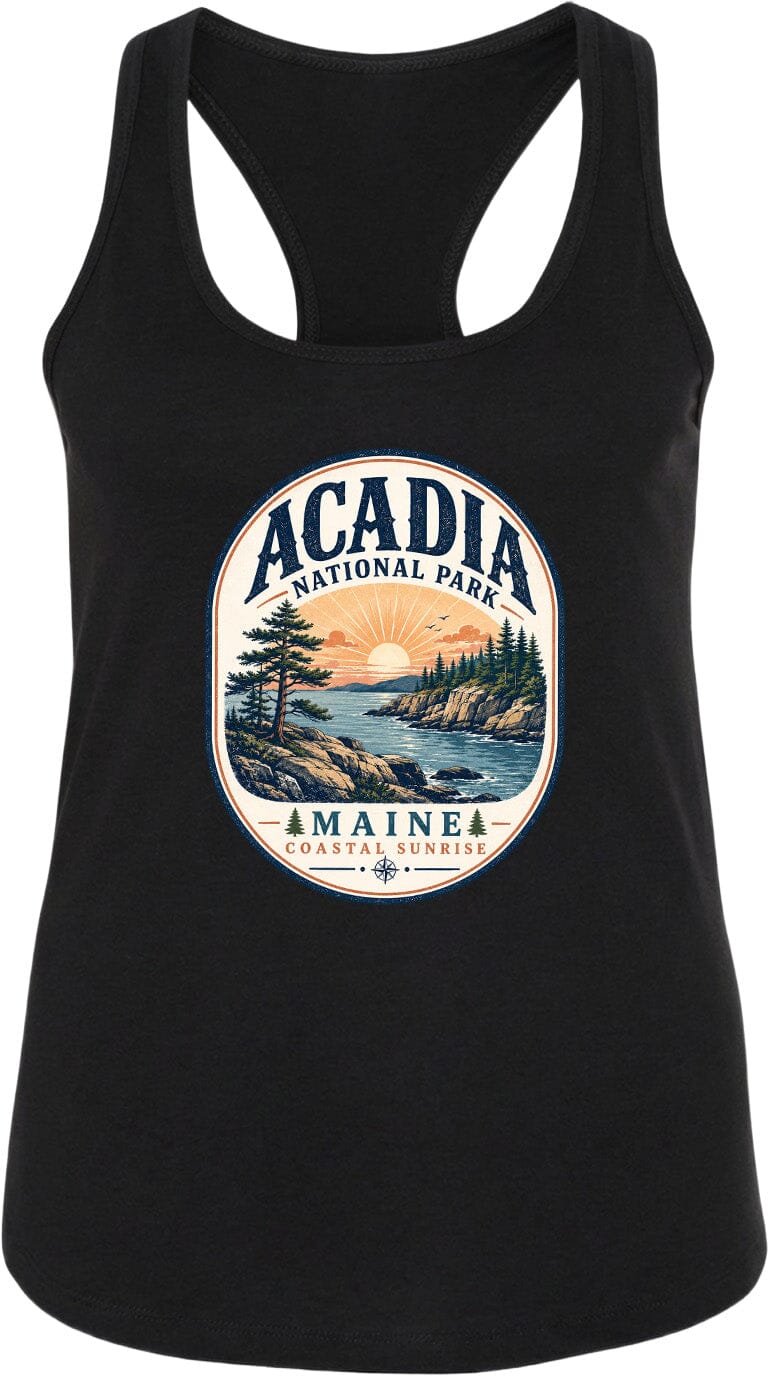 ADULT Acadia National Park Badge Chest Logo T Shirt | Hoodie | Long Sleeve | Sweatshirt | Crew Neck | Tank Top 2 Fiesta Doodle waterproof vinyl sticker. dishwasher safe outdoor sticker.