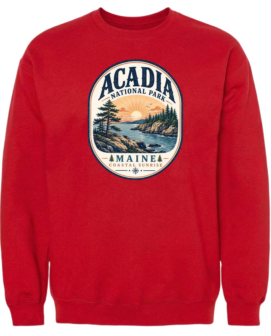 ADULT Acadia National Park Badge Chest Logo T Shirt | Hoodie | Long Sleeve | Sweatshirt | Crew Neck | Tank Top 2 Fiesta Doodle waterproof vinyl sticker. dishwasher safe outdoor sticker.