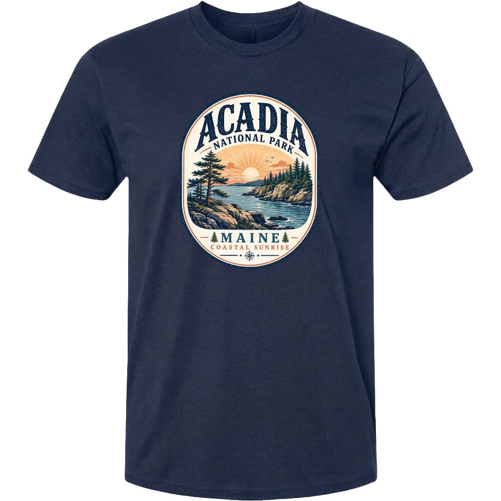 ADULT Acadia National Park Badge Chest Logo T Shirt | Hoodie | Long Sleeve | Sweatshirt | Crew Neck | Tank Top 2 Fiesta Doodle waterproof vinyl sticker. dishwasher safe outdoor sticker.
