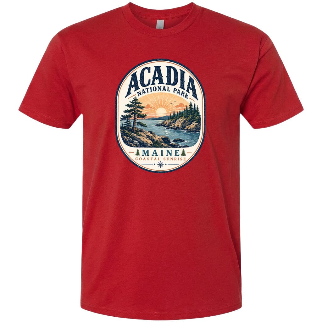 ADULT Acadia National Park Badge Chest Logo T Shirt | Hoodie | Long Sleeve | Sweatshirt | Crew Neck | Tank Top 2 Fiesta Doodle waterproof vinyl sticker. dishwasher safe outdoor sticker.