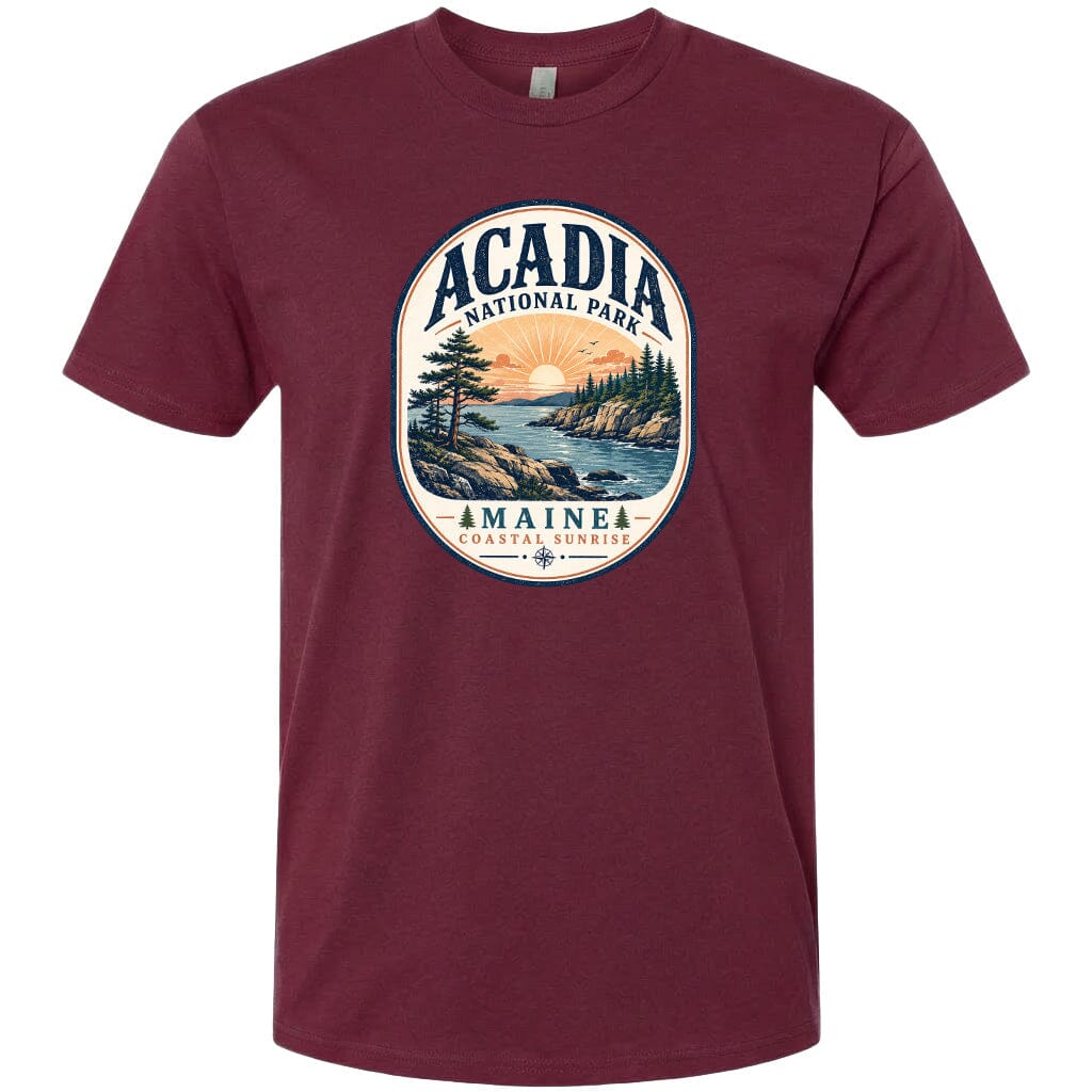 ADULT Acadia National Park Badge Chest Logo T Shirt | Hoodie | Long Sleeve | Sweatshirt | Crew Neck | Tank Top 2 Fiesta Doodle waterproof vinyl sticker. dishwasher safe outdoor sticker.