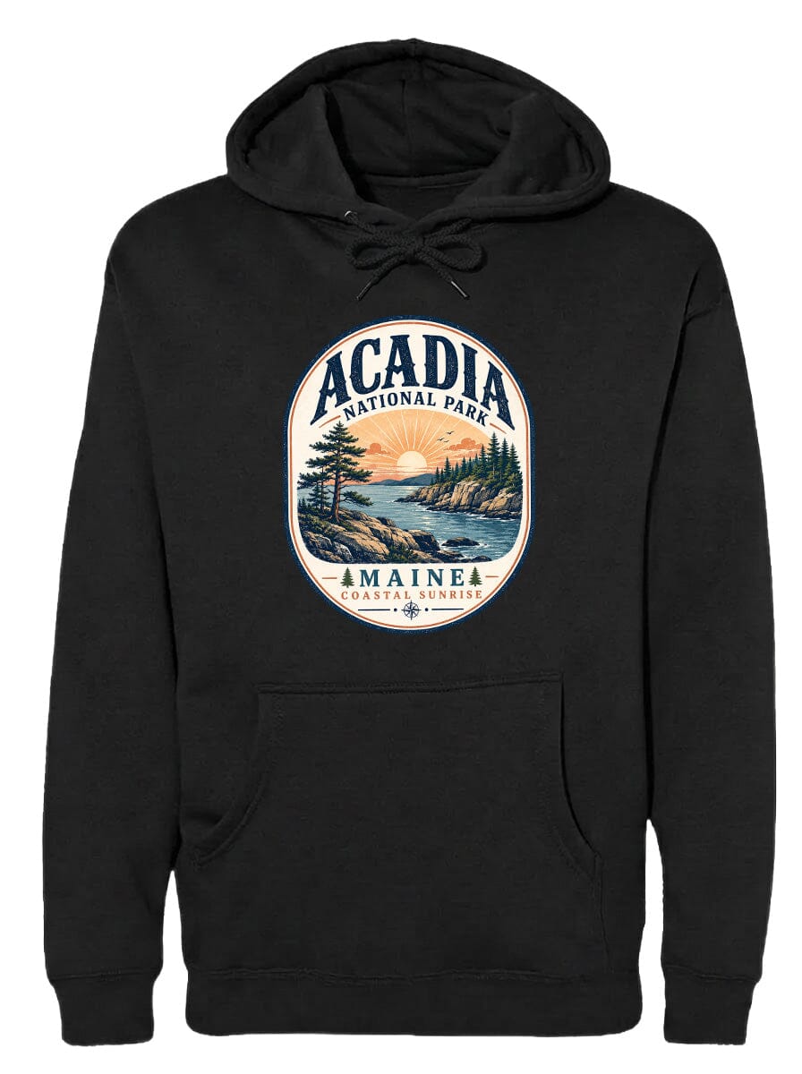 ADULT Acadia National Park Badge Chest Logo T Shirt | Hoodie | Long Sleeve | Sweatshirt | Crew Neck | Tank Top 2 Fiesta Doodle waterproof vinyl sticker. dishwasher safe outdoor sticker.