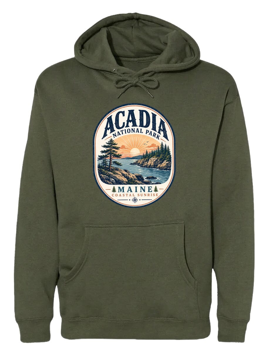 ADULT Acadia National Park Badge Chest Logo T Shirt | Hoodie | Long Sleeve | Sweatshirt | Crew Neck | Tank Top 2 Fiesta Doodle waterproof vinyl sticker. dishwasher safe outdoor sticker.