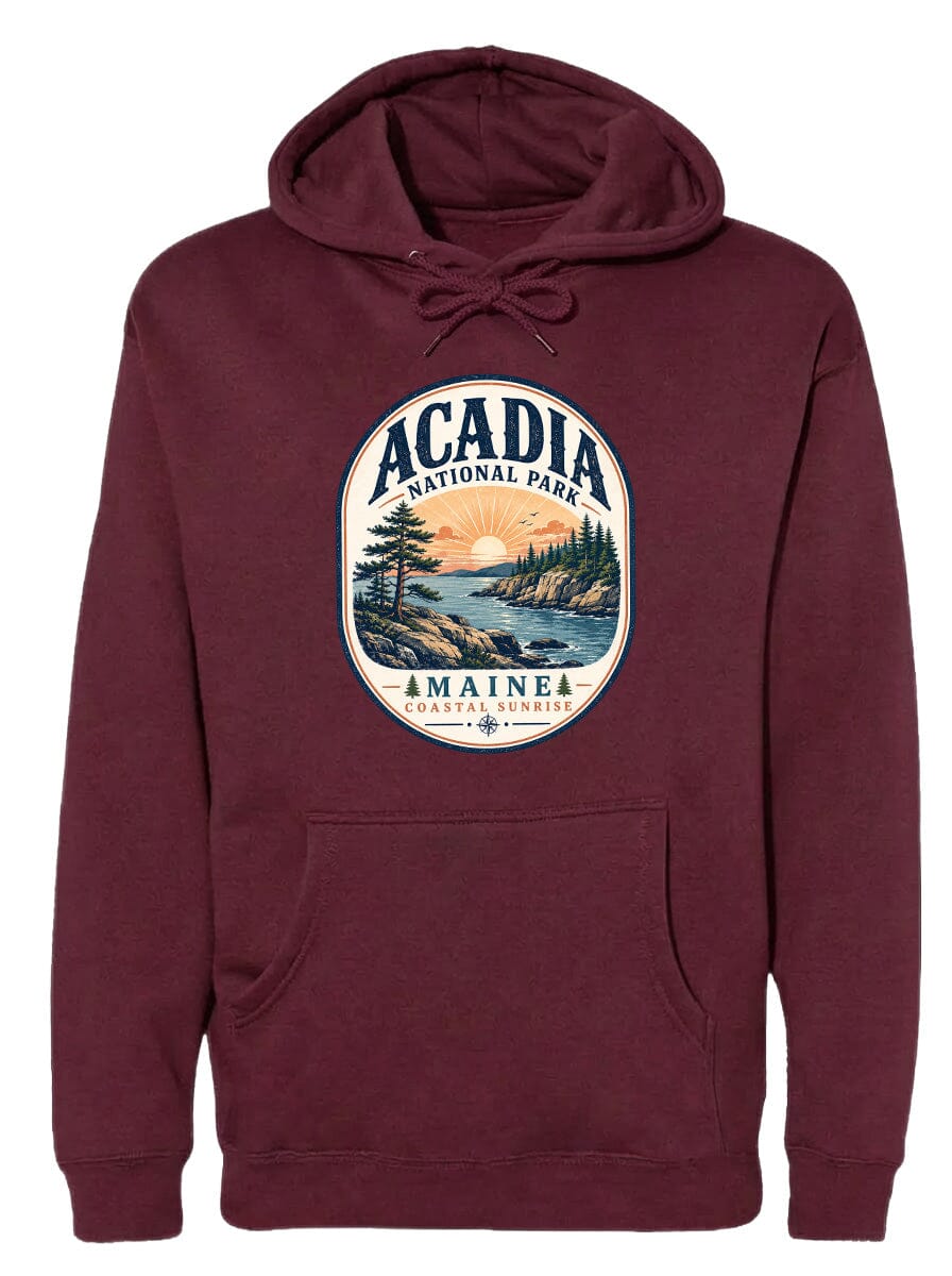 ADULT Acadia National Park Badge Chest Logo T Shirt | Hoodie | Long Sleeve | Sweatshirt | Crew Neck | Tank Top 2 Fiesta Doodle waterproof vinyl sticker. dishwasher safe outdoor sticker.