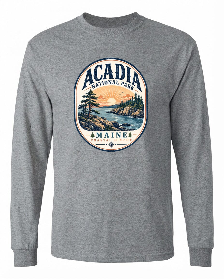 ADULT Acadia National Park Badge Chest Logo T Shirt | Hoodie | Long Sleeve | Sweatshirt | Crew Neck | Tank Top 2 Fiesta Doodle waterproof vinyl sticker. dishwasher safe outdoor sticker.