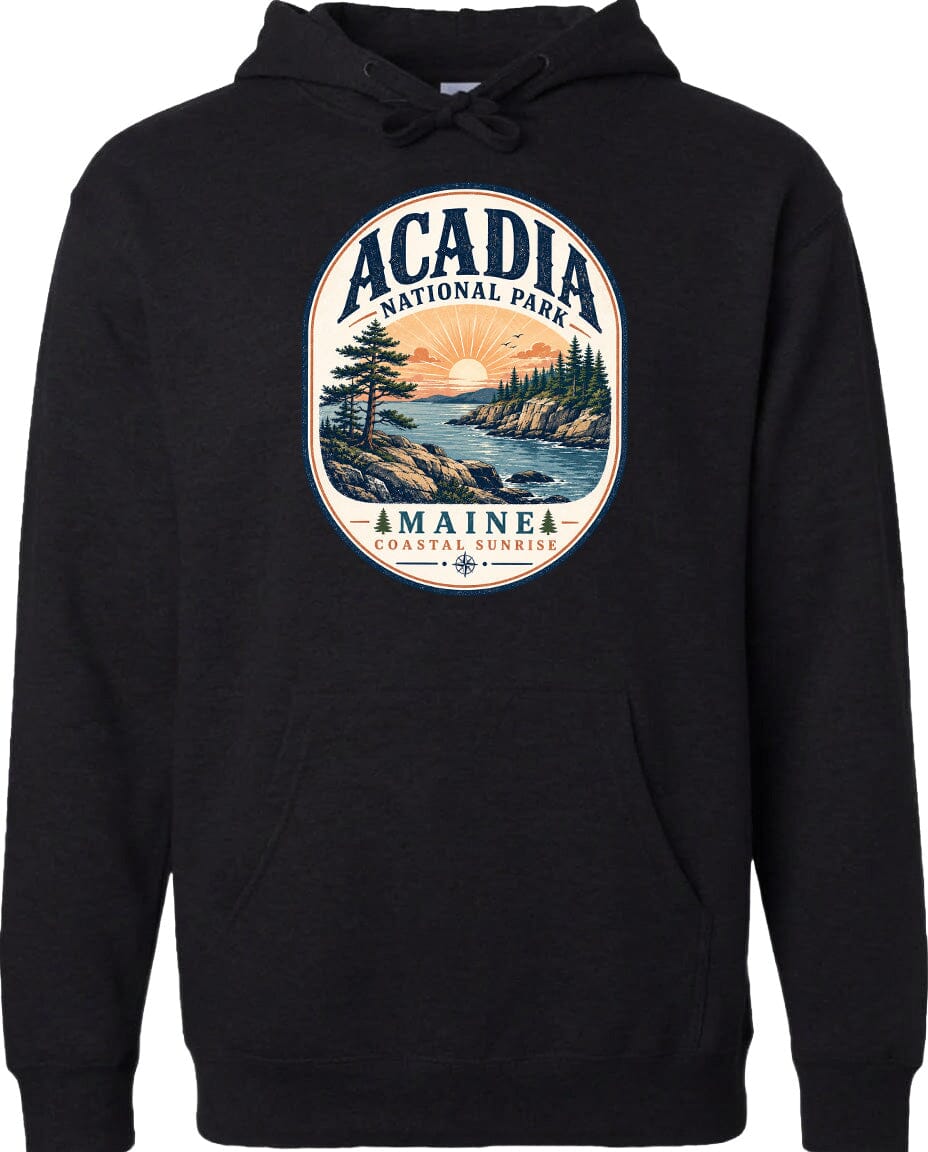 ADULT Acadia National Park Badge Chest Logo T Shirt | Hoodie | Long Sleeve | Sweatshirt | Crew Neck | Tank Top 2 Fiesta Doodle waterproof vinyl sticker. dishwasher safe outdoor sticker.