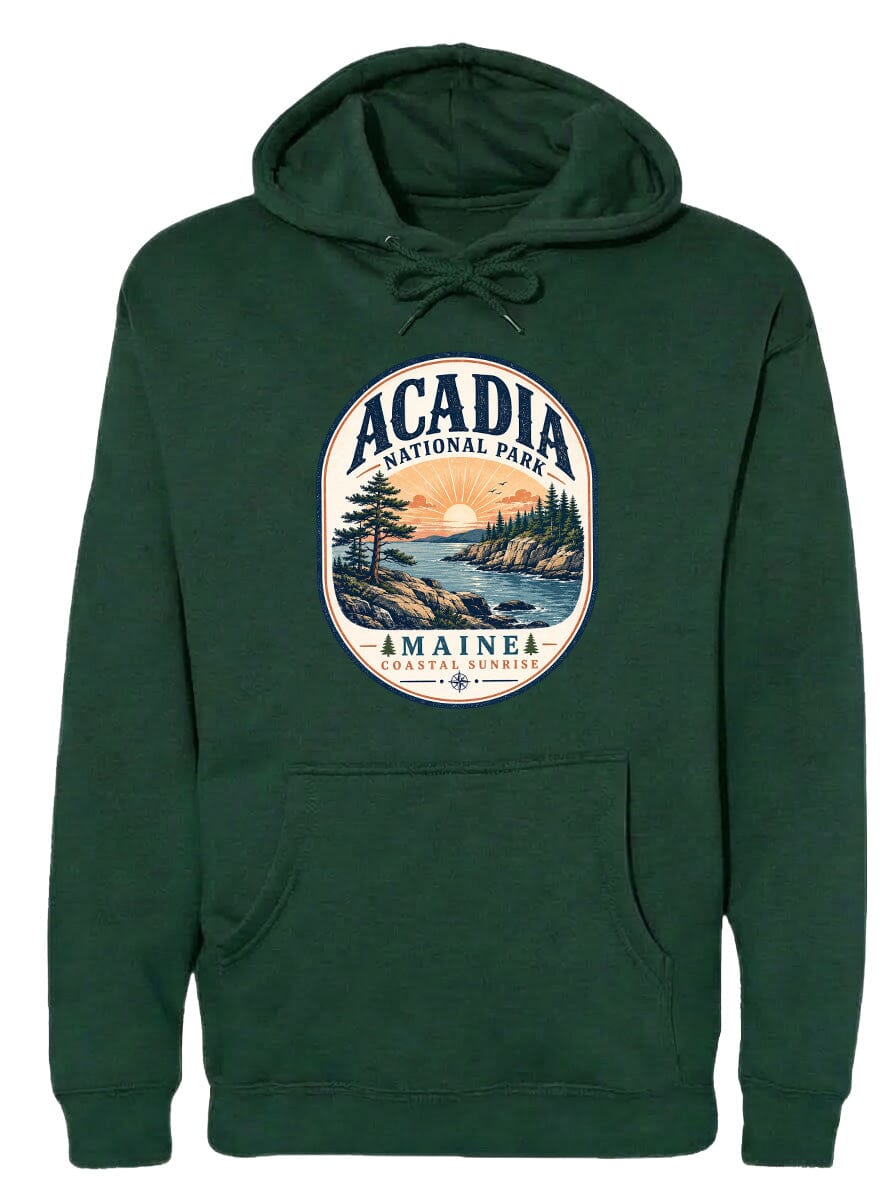 ADULT Acadia National Park Badge Chest Logo T Shirt | Hoodie | Long Sleeve | Sweatshirt | Crew Neck | Tank Top 2 Fiesta Doodle waterproof vinyl sticker. dishwasher safe outdoor sticker.