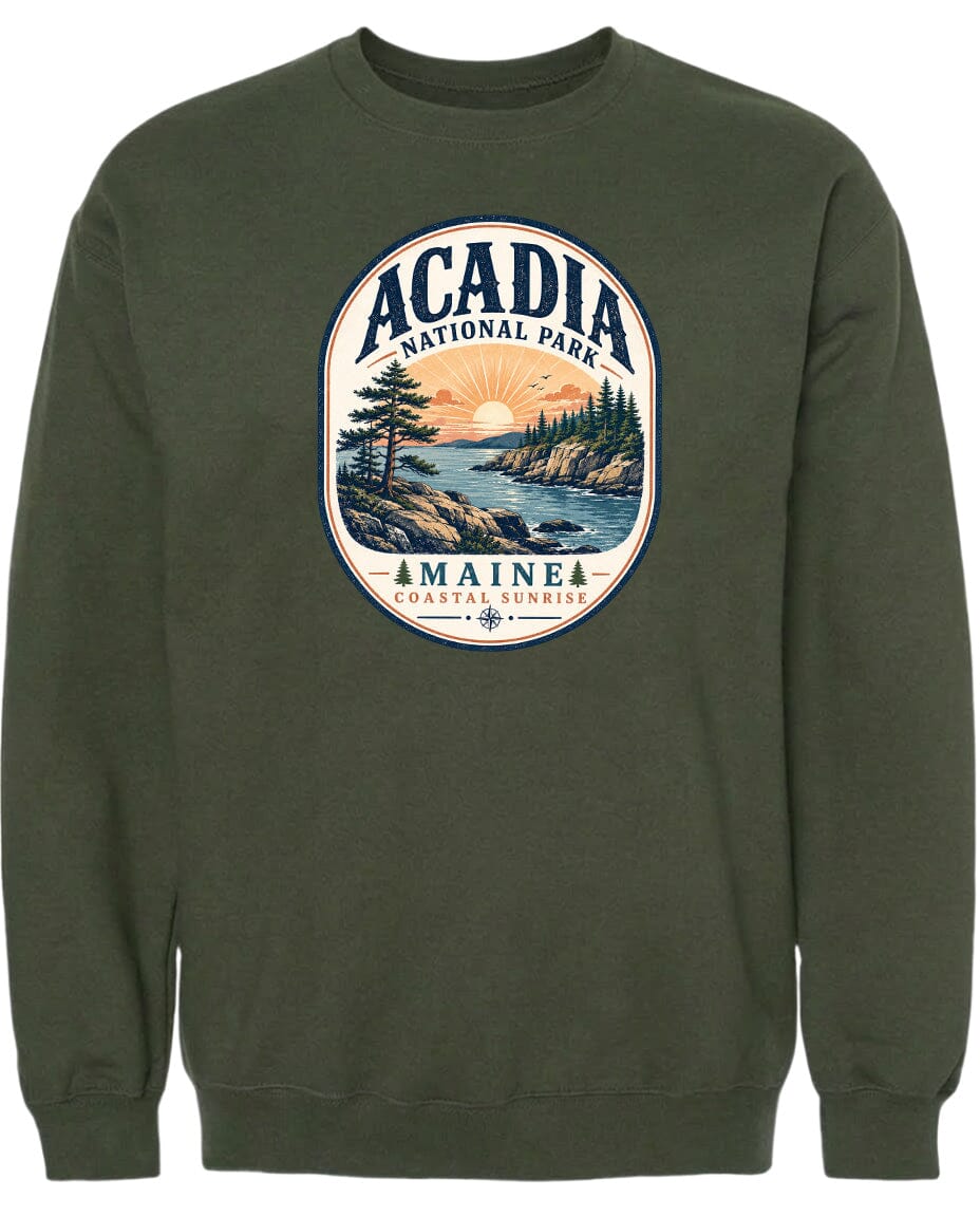 ADULT Acadia National Park Badge Chest Logo T Shirt | Hoodie | Long Sleeve | Sweatshirt | Crew Neck | Tank Top 2 Fiesta Doodle waterproof vinyl sticker. dishwasher safe outdoor sticker.