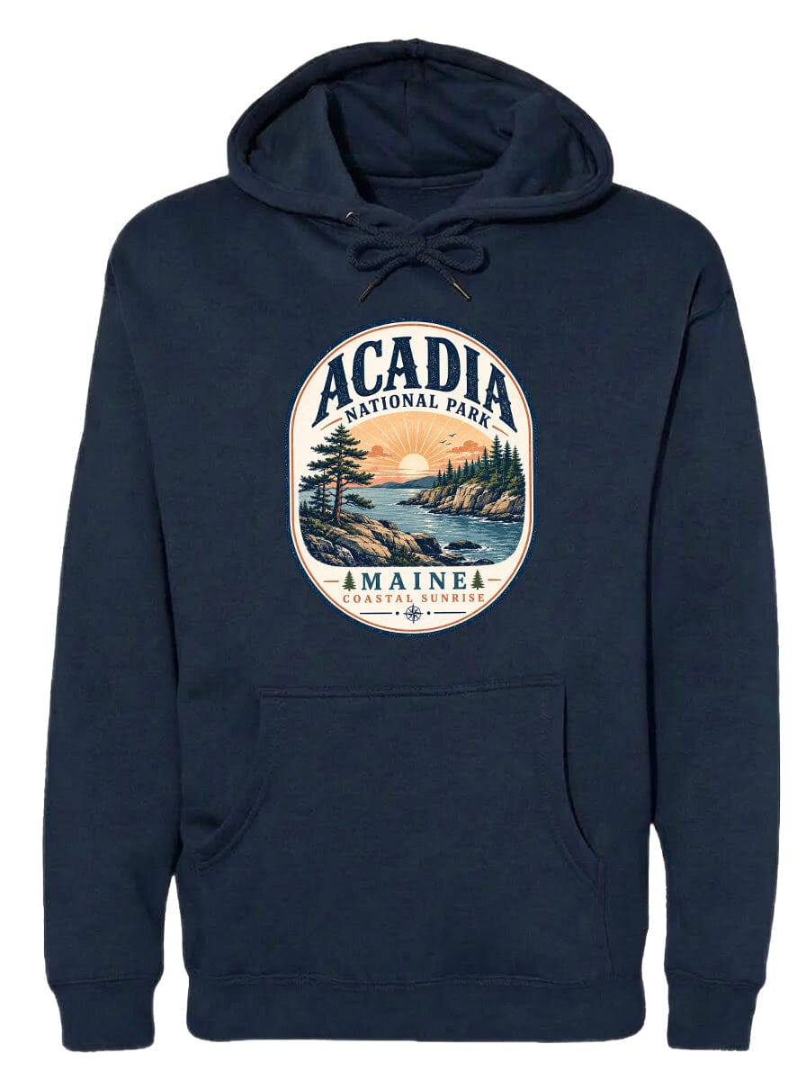 ADULT Acadia National Park Badge Chest Logo T Shirt | Hoodie | Long Sleeve | Sweatshirt | Crew Neck | Tank Top 2 Fiesta Doodle waterproof vinyl sticker. dishwasher safe outdoor sticker.