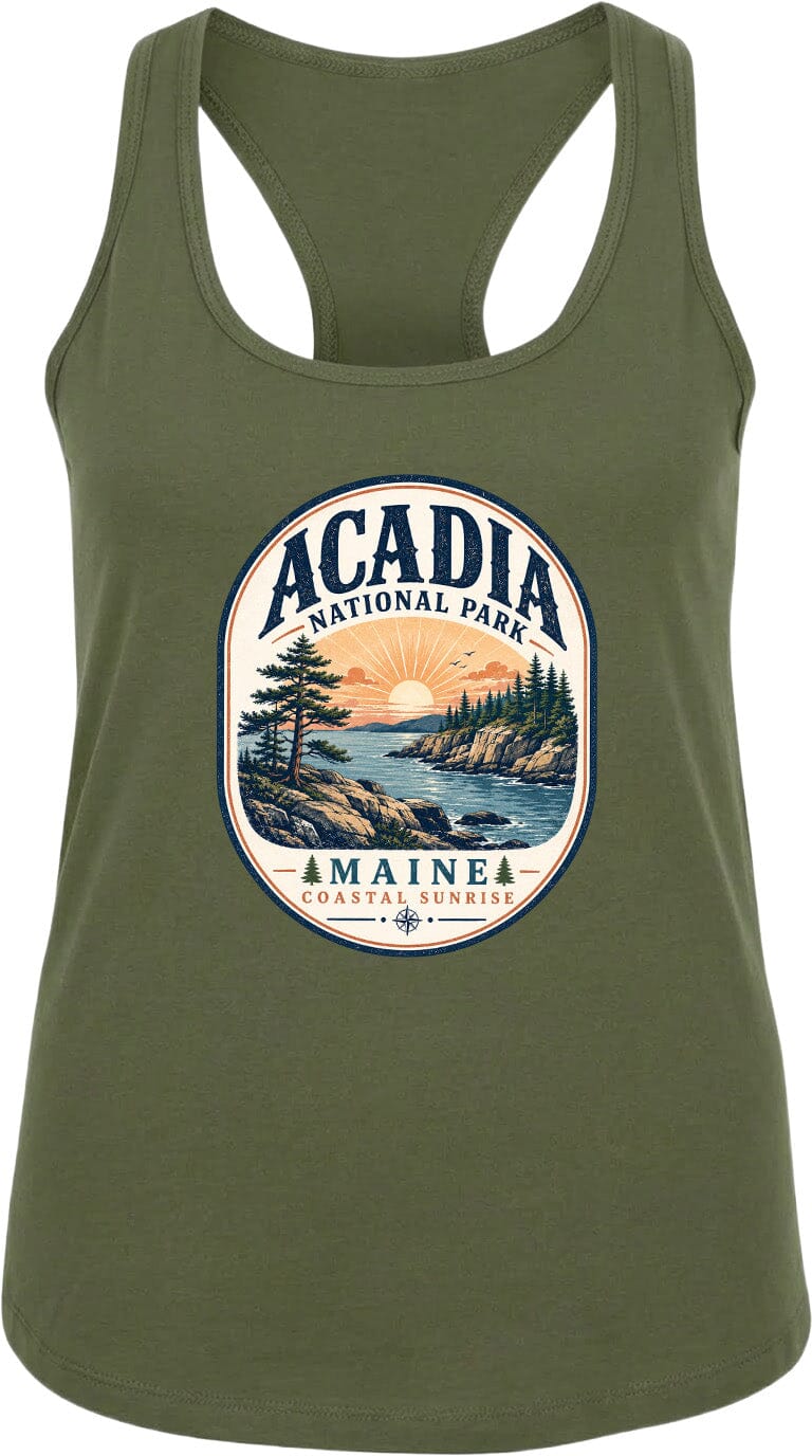 ADULT Acadia National Park Badge Chest Logo T Shirt | Hoodie | Long Sleeve | Sweatshirt | Crew Neck | Tank Top 2 Fiesta Doodle waterproof vinyl sticker. dishwasher safe outdoor sticker.