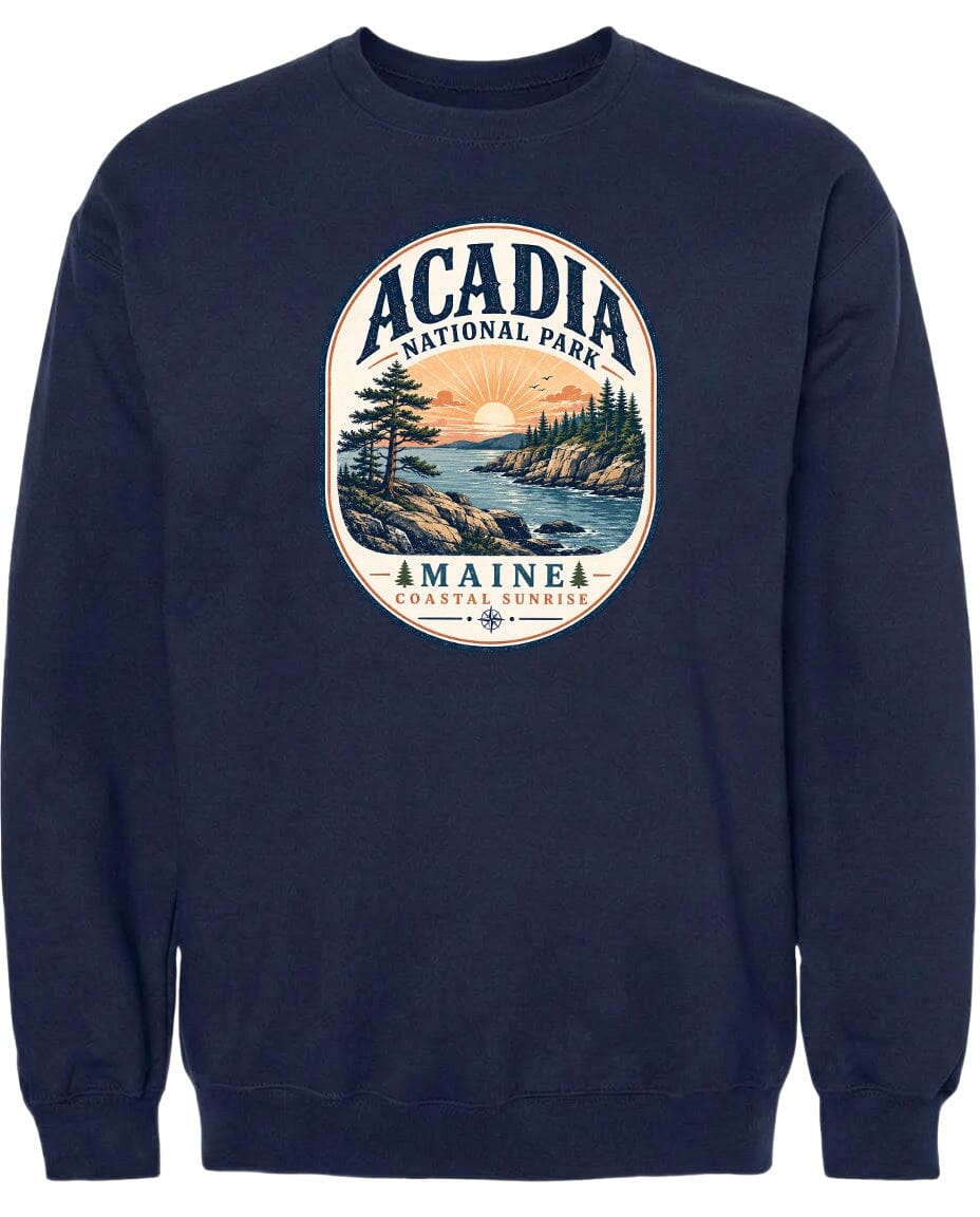 ADULT Acadia National Park Badge Chest Logo T Shirt | Hoodie | Long Sleeve | Sweatshirt | Crew Neck | Tank Top 2 Fiesta Doodle waterproof vinyl sticker. dishwasher safe outdoor sticker.