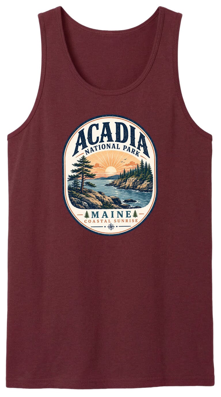 ADULT Acadia National Park Badge Chest Logo T Shirt | Hoodie | Long Sleeve | Sweatshirt | Crew Neck | Tank Top 2 Fiesta Doodle waterproof vinyl sticker. dishwasher safe outdoor sticker.