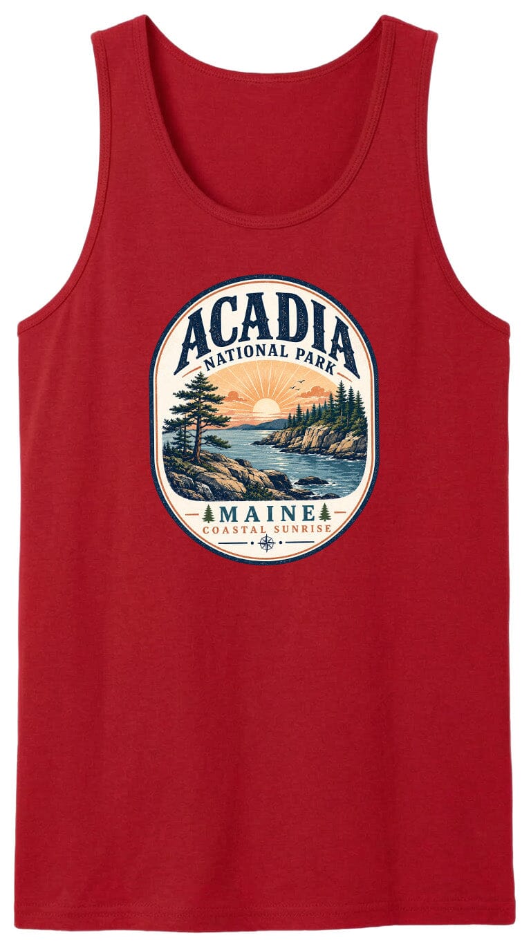 ADULT Acadia National Park Badge Chest Logo T Shirt | Hoodie | Long Sleeve | Sweatshirt | Crew Neck | Tank Top 2 Fiesta Doodle waterproof vinyl sticker. dishwasher safe outdoor sticker.