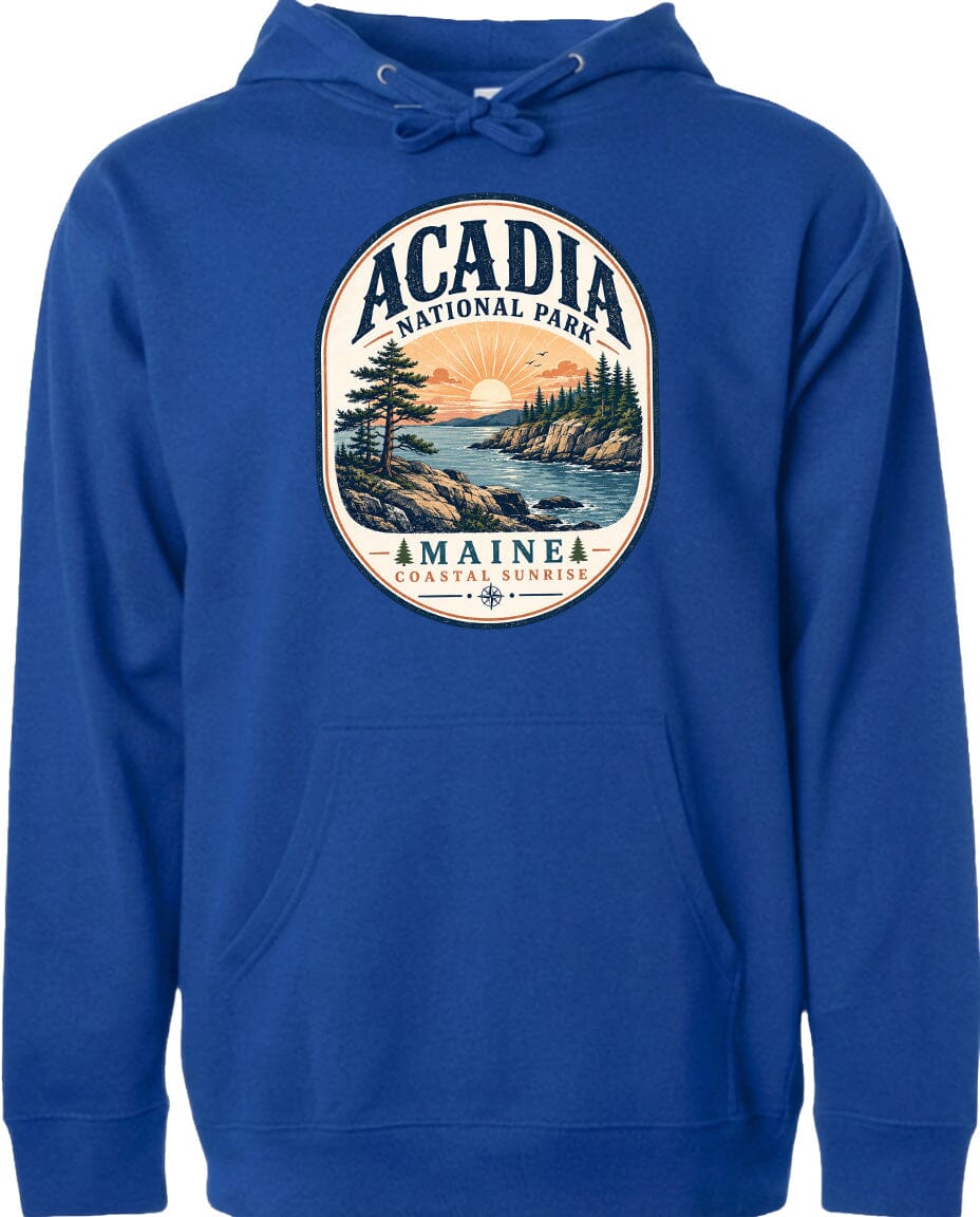 ADULT Acadia National Park Badge Chest Logo T Shirt | Hoodie | Long Sleeve | Sweatshirt | Crew Neck | Tank Top 2 Fiesta Doodle waterproof vinyl sticker. dishwasher safe outdoor sticker.