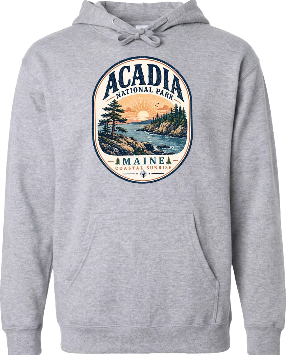 ADULT Acadia National Park Badge Chest Logo T Shirt | Hoodie | Long Sleeve | Sweatshirt | Crew Neck | Tank Top 2 Fiesta Doodle waterproof vinyl sticker. dishwasher safe outdoor sticker.